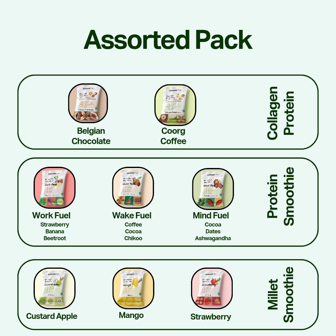 All-In-One - Collagen Protein + Protein Smoothie + Millet Smoothie - Assorted Pack