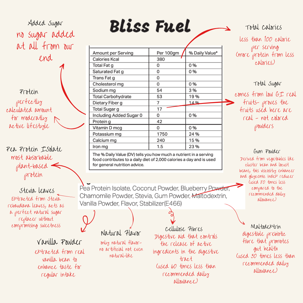 Bliss Fuel - Protein Smoothie Mix - Coconut, Blueberry, Chamomile