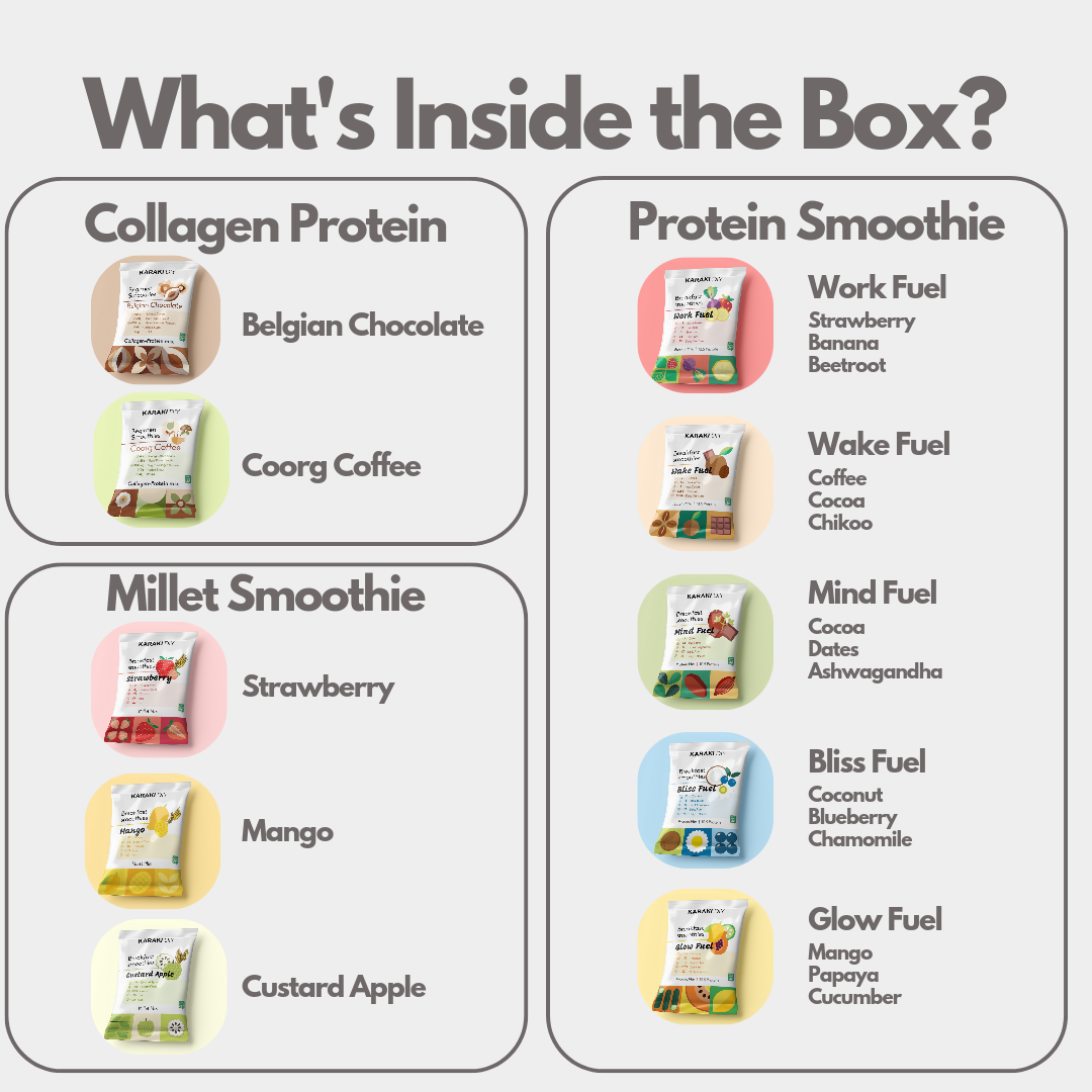 Assorted Box - All-In-One - Collagen Protein + Protein Smoothie + Millet Smoothie