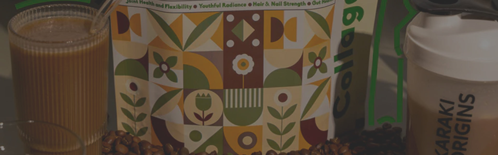 Karaki DIY protein smoothie mix with colorful labels