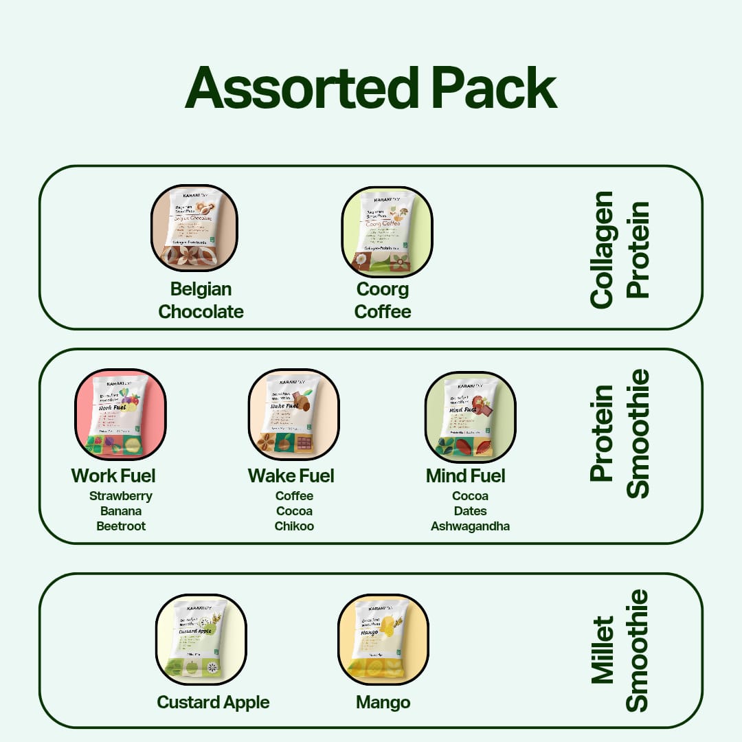 All-In-One - Collagen Protein + Protein Smoothie + Millet Smoothie - Assorted Pack