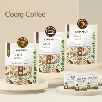 Collagen Protein: Coorg Coffee (Classic, Strong Roast, Mocha Melt) + 9 Sachets